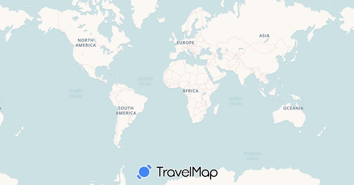 TravelMap itinerary: driving, hiking, boat in Austria, Bangladesh, Belgium, Botswana, Belarus, China, Czech Republic, Djibouti, Egypt, Ethiopia, Greece, Croatia, Hungary, India, Comoros, Laos, Sri Lanka, Lesotho, Luxembourg, Montenegro, Madagascar, Myanmar (Burma), Mongolia, Maldives, Mozambique, Namibia, Netherlands, Nepal, Poland, Russia, Sudan, Slovenia, Slovakia, Somalia, Swaziland, Thailand, Tanzania, Uganda, Vietnam, South Africa, Zambia, Zimbabwe (Africa, Asia, Europe)